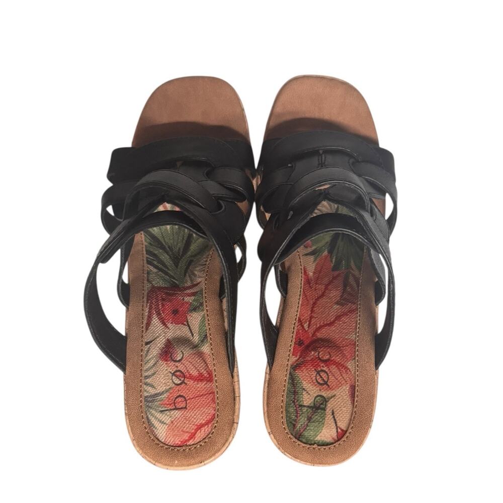 B.O.C. Born Cora Womens Black Wedge Platform Slip On Y2K Boho Sandals Size 8M - Picture 4 of 10